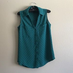 Dark Teal Circle Detail Portofino Tank